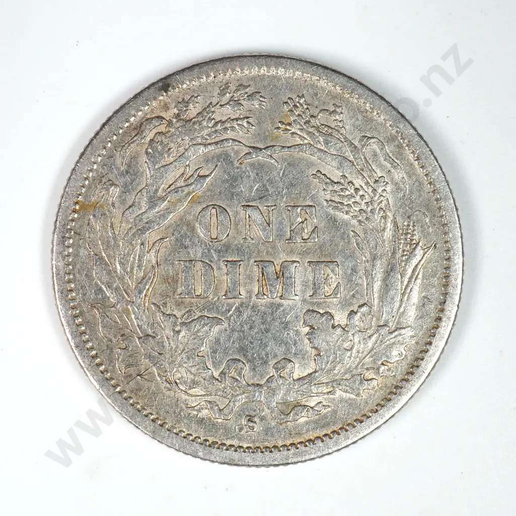 Dime - Capped Bust & Seated Liberty: 1877 S - Extremely Fine. C.V USD $47 ( NZD $80 ) Image 1++