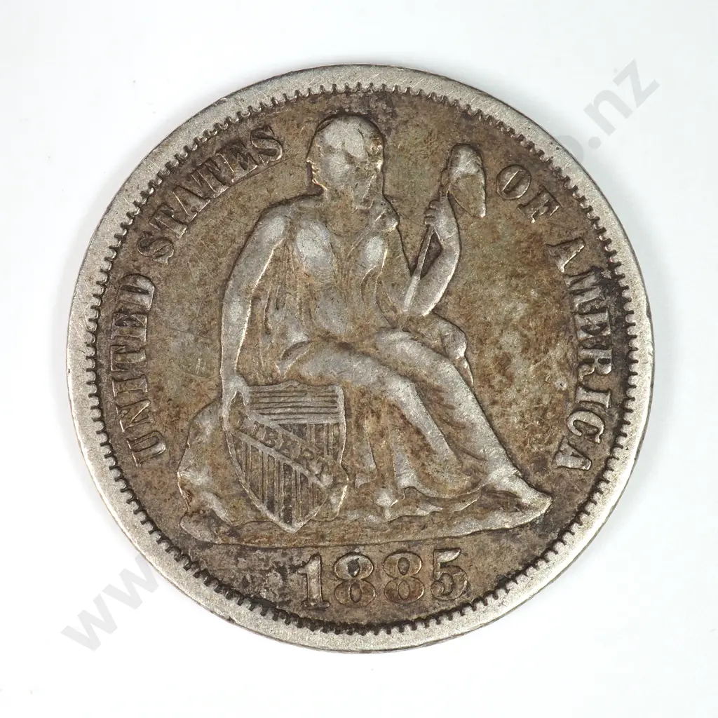 Dime - Capped Bust & Seated Liberty: 1885 - Extremely Fine. C.V USD $47 ( NZD $80 ) Image 1++