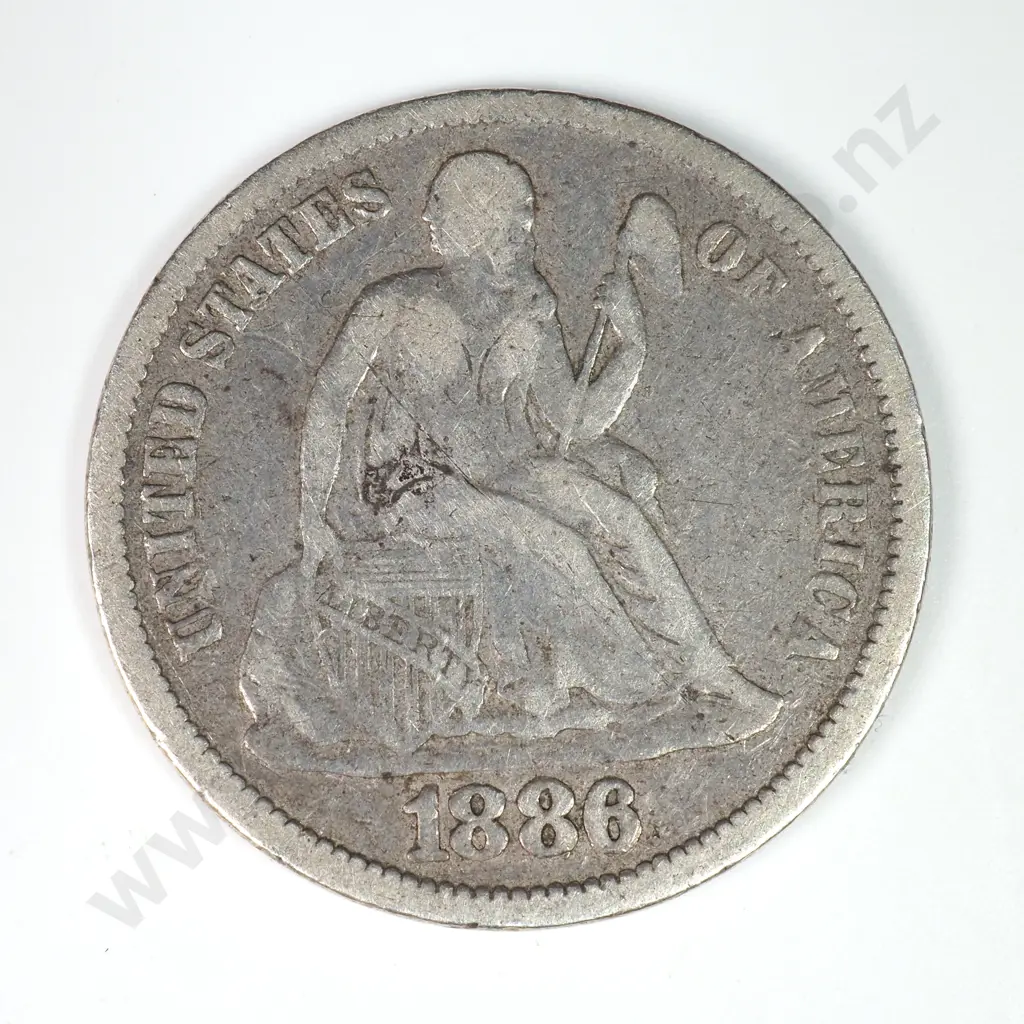 Dime - Capped Bust & Seated Liberty: 1886 - Fine. C.V USD $29 ( NZD $50 ) Image 1++