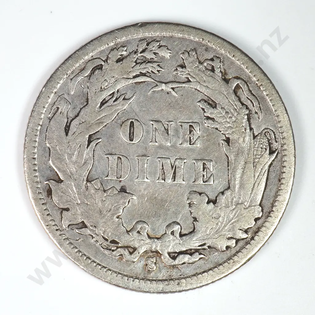 Dime - Capped Bust & Seated Liberty: 1887 - Very Fine. C.V USD $34 ( NZD $60 ) Image 1++