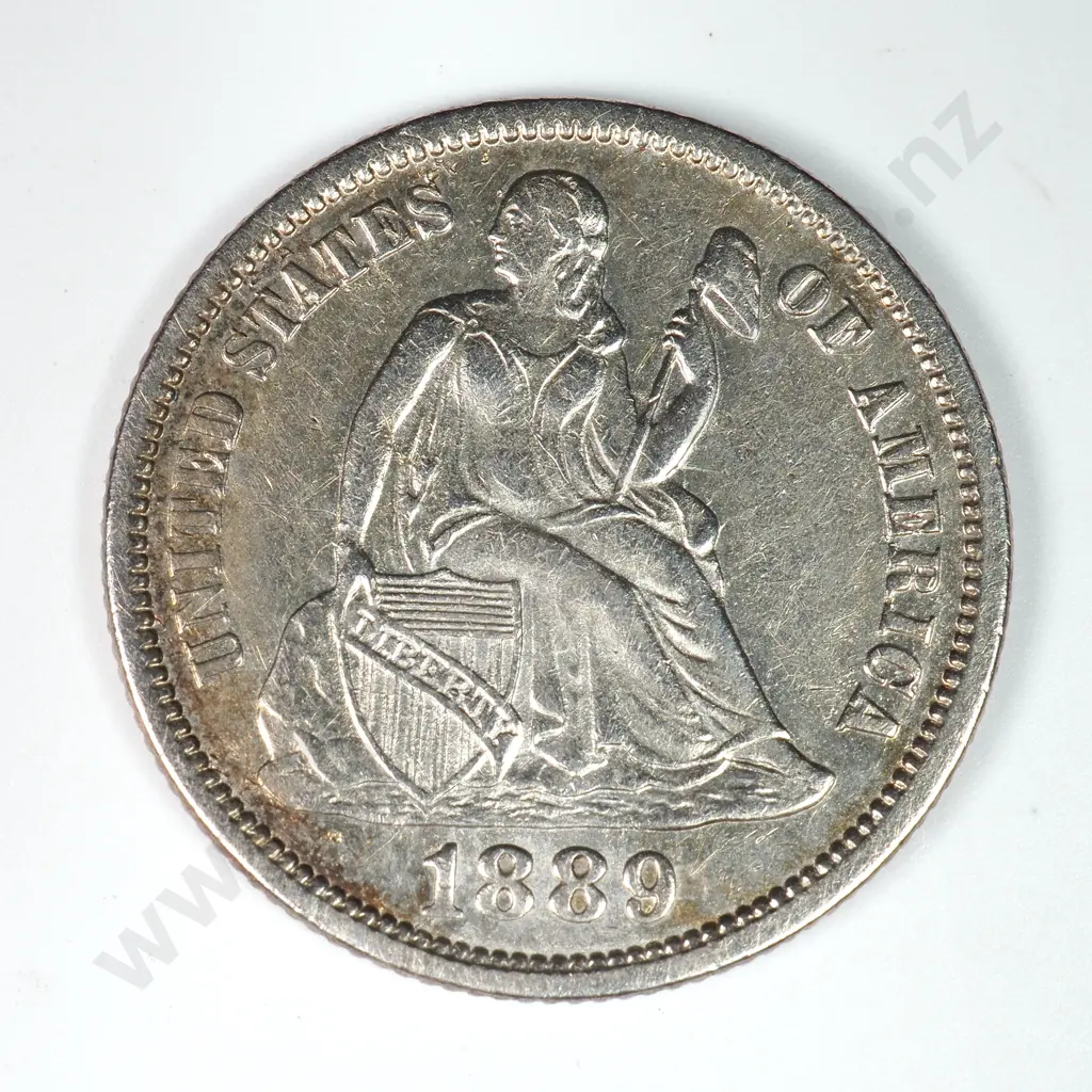 Dime - Capped Bust & Seated Liberty: 1889 - Extremely Fine. C.V USD $47 ( NZD $80 ) Image 1++