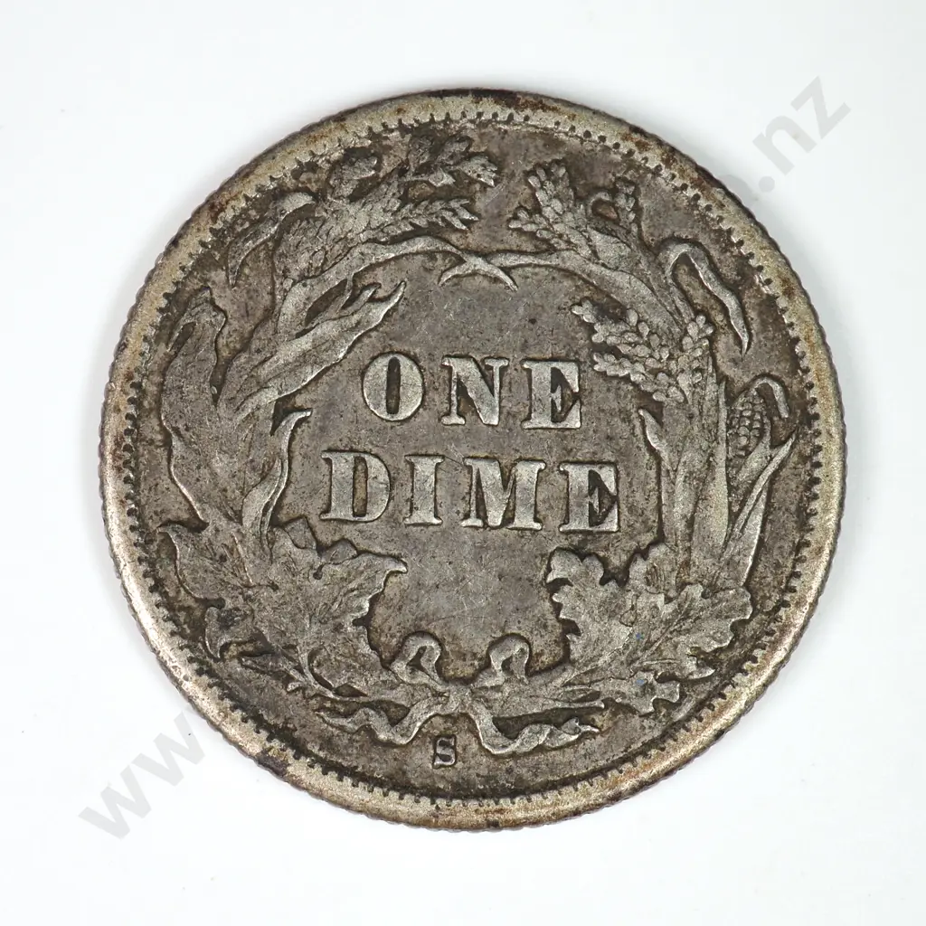 Dime - Capped Bust & Seated Liberty: 1891 S - Very Fine. C.V USD $34 ( NZD $60 ) Image 1++