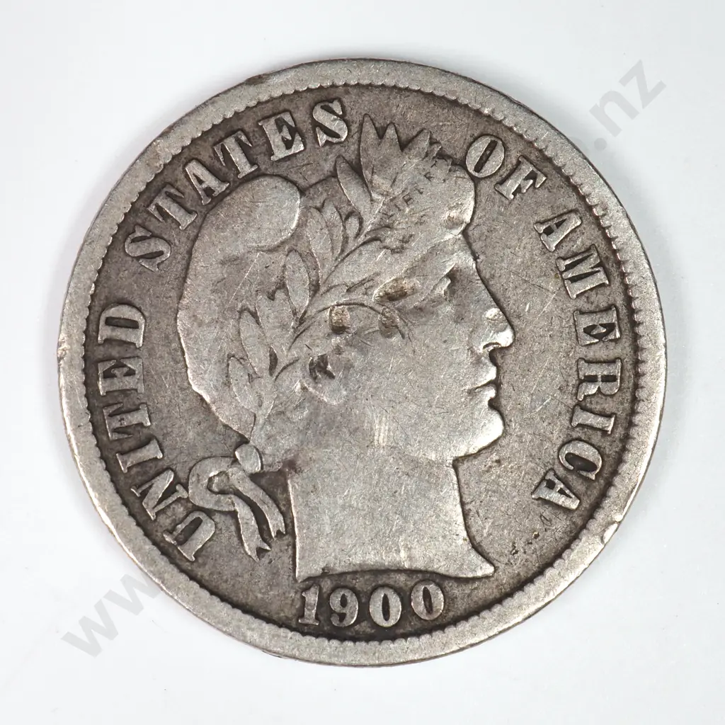 Barber Dime: 1900 - Very Fine. C.V USD $23 ( NZD $40 ) Image 1++