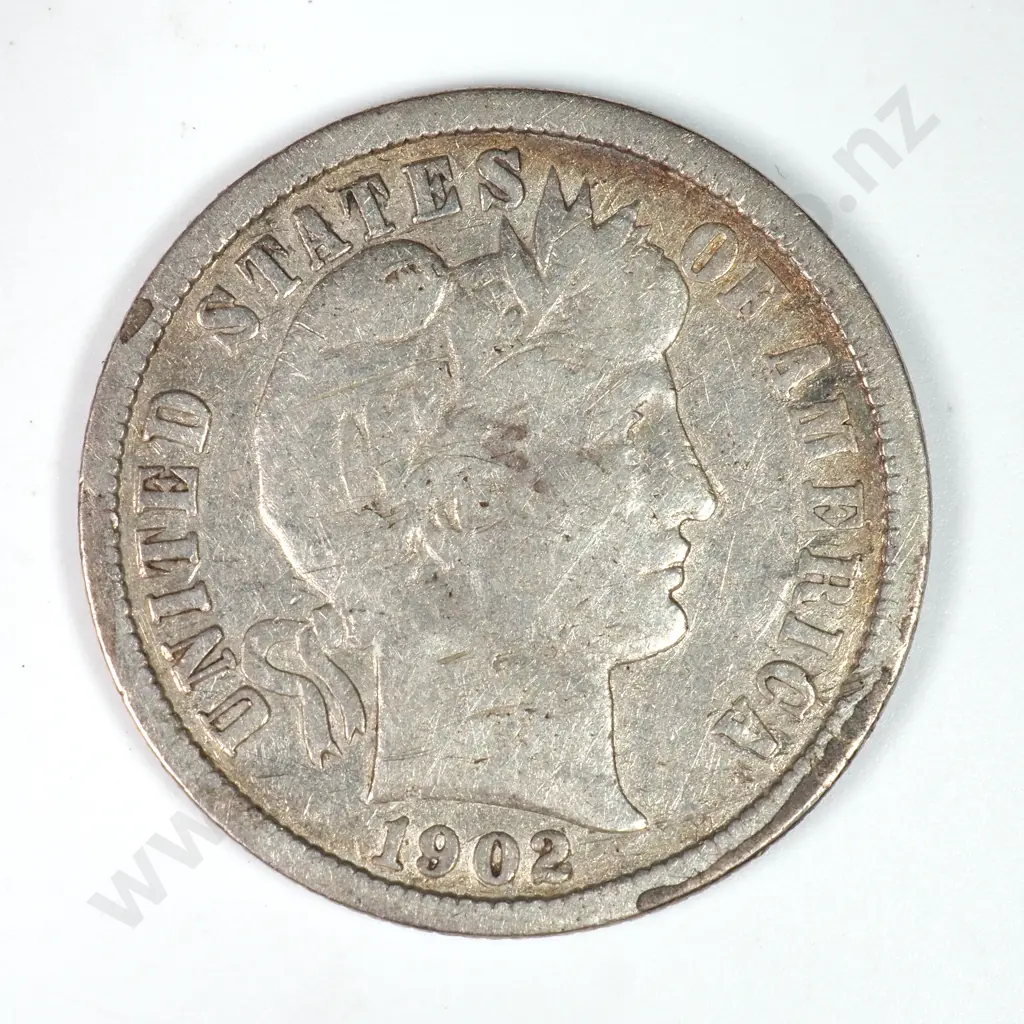 Barber Dime: 1902 O - Fine. C.V USD $33 ( NZD $55 ) Image 1++
