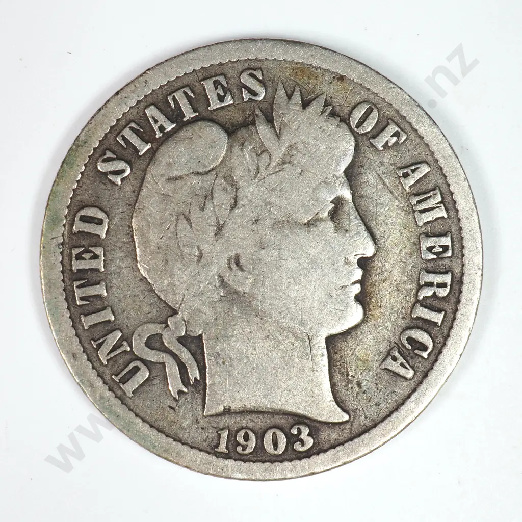 Barber Dime: 1903 - Fine. C.V USD $19 ( NZD $35 ) Image 1++