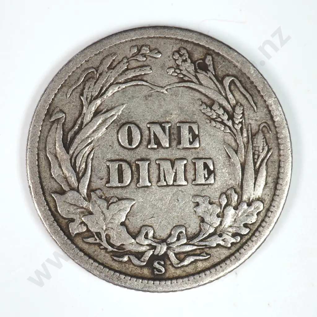 Barber Dime: 1904 S - Obverse Damage Else Very Fine. Image 1++