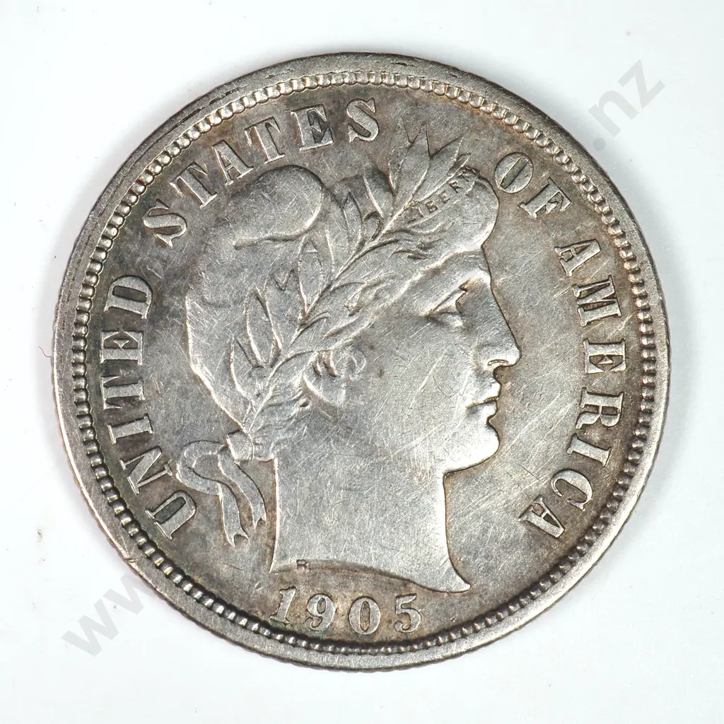 Barber Dime: 1905 S - Extremely Fine. C.V USD $73 ( NZD $125 ) Image 1++