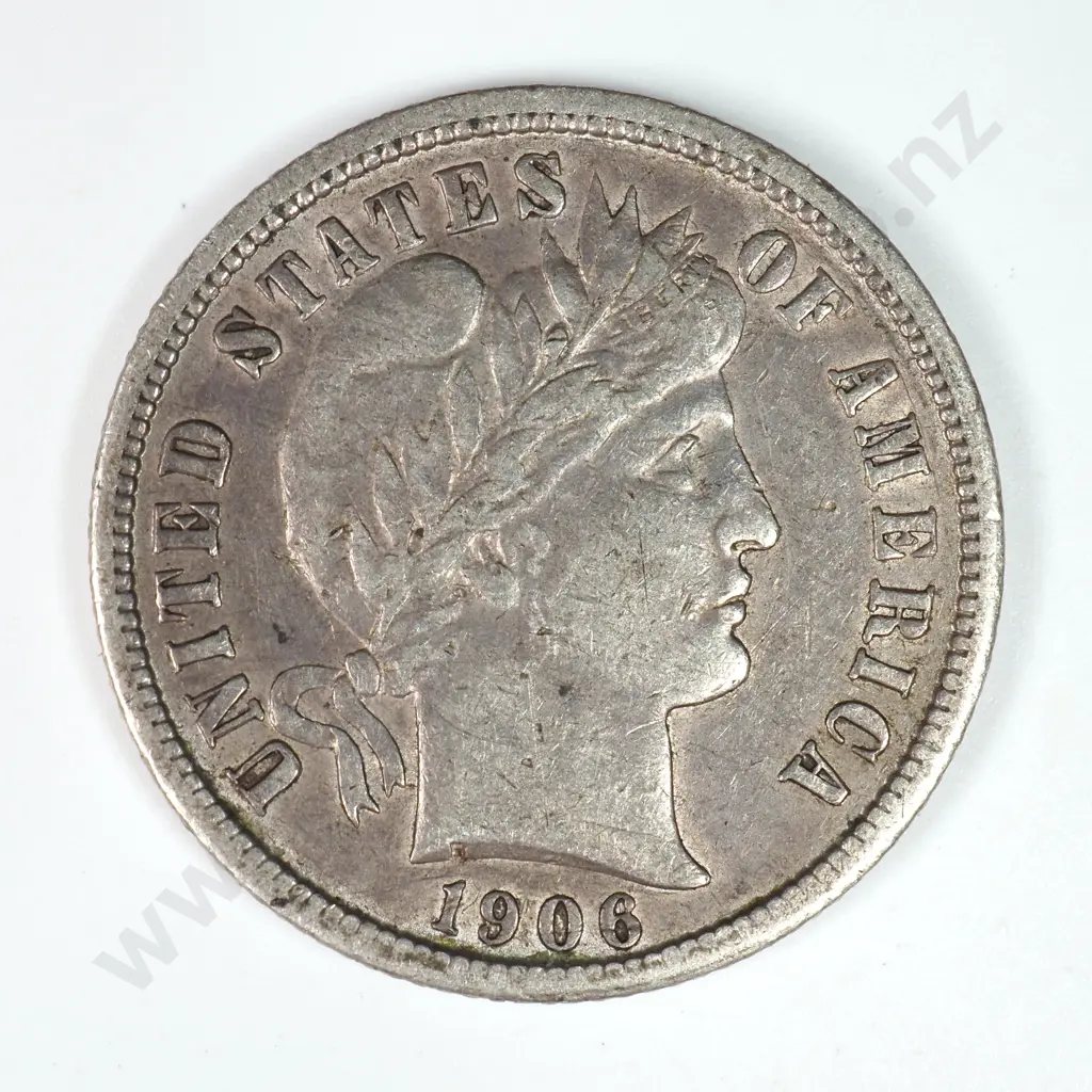Barber Dime: 1906 S - Extremely Fine. C.V USD $91 ( NZD $160 ) Image 1++
