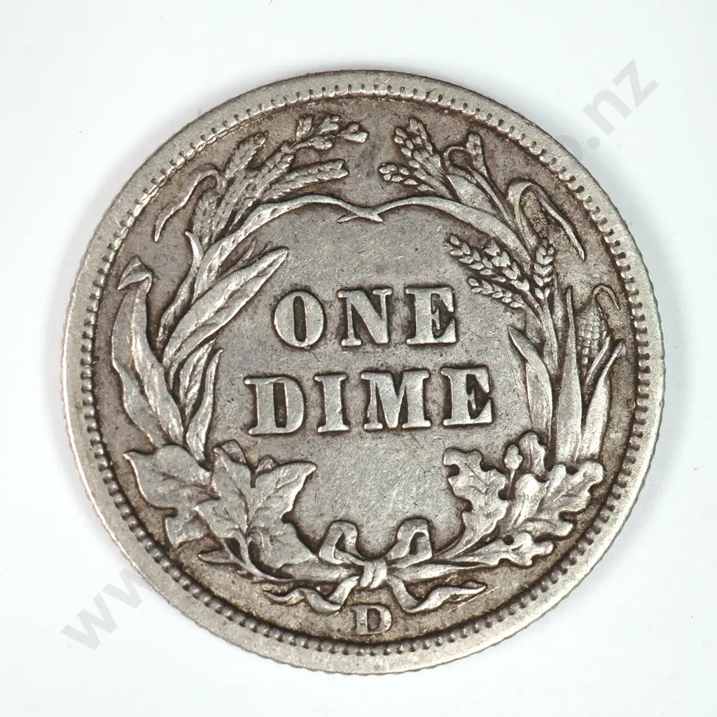 Barber Dime: 1907 D - Very Fine. C.V USD $42 ( NZD $70 ) Image 1++
