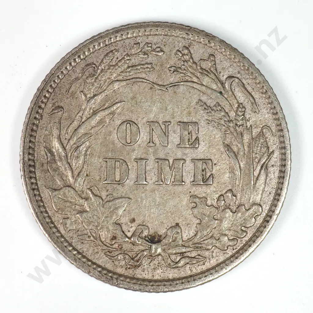 Barber Dime: 1908 - Almost Uncirculated. C.V USD $96 ( NZD $165 ) Image 1++