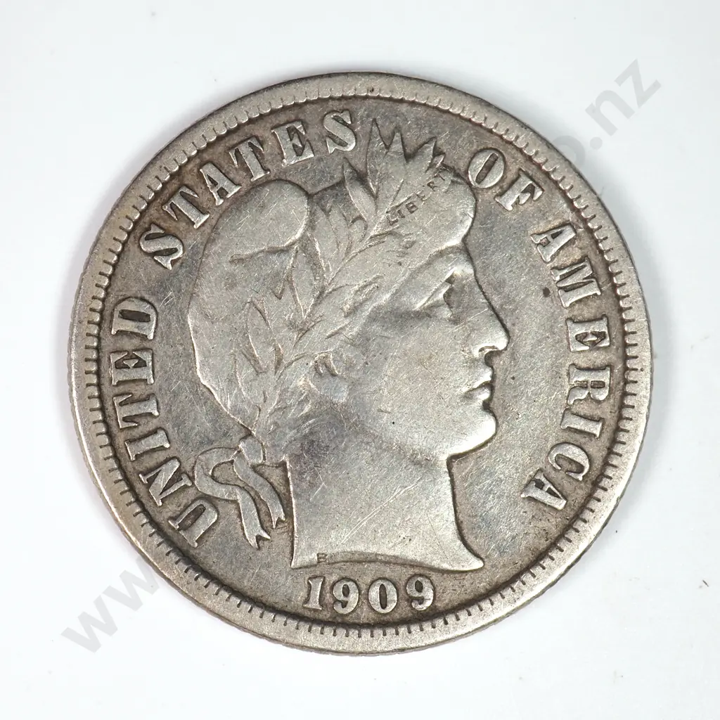 Barber Dime: 1909 O - Very Fine. C.V USD $42 ( NZD $70 ) Image 1++