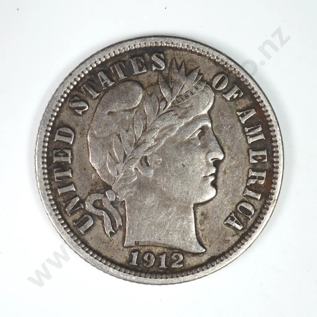 Barber Dime: 1912 S - Extremely Fine. C.V USD $65 ( NZD $110 ) Image 1++