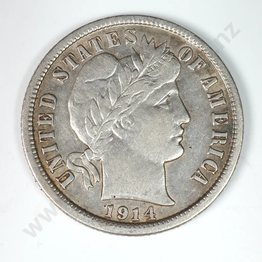 Barber Dime: 1914 D - Extremely Fine. C.V USD $42 ( NZD $70 ) Image 1++