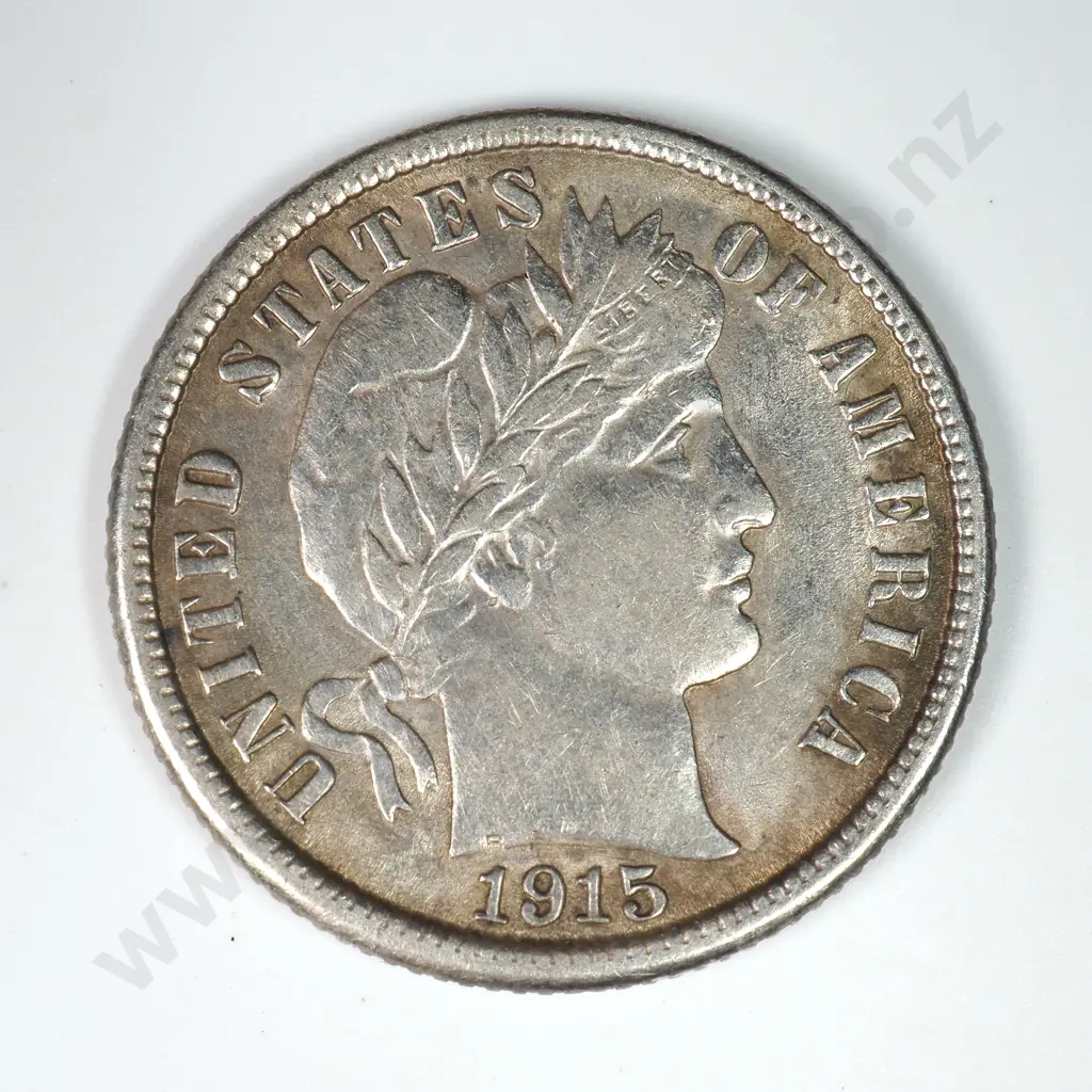 Barber Dime: 1915 - Extremely Fine. C.V USD $42 ( NZD $70 ) Image 1++