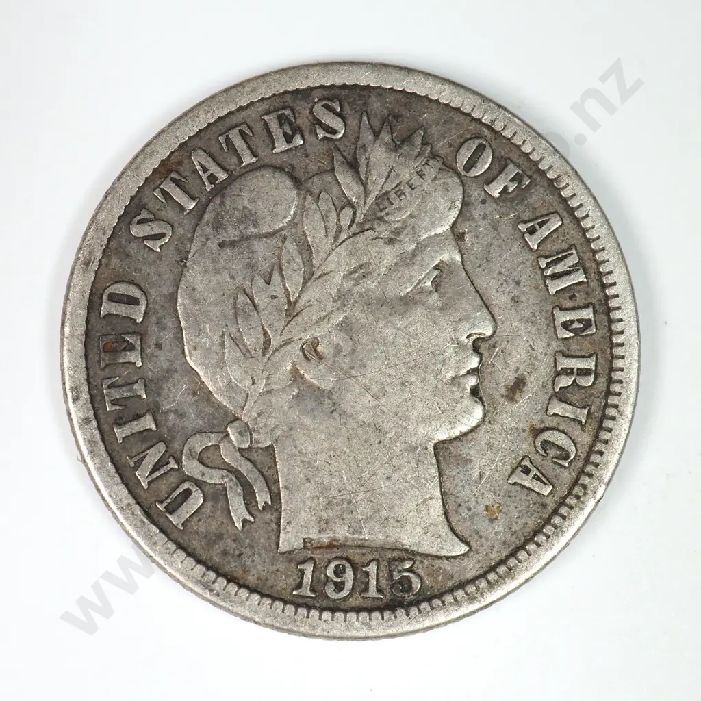 Barber Dime: 1915 S - Very Fine. C.V USD $73 ( NZD $125 ) Image 1++
