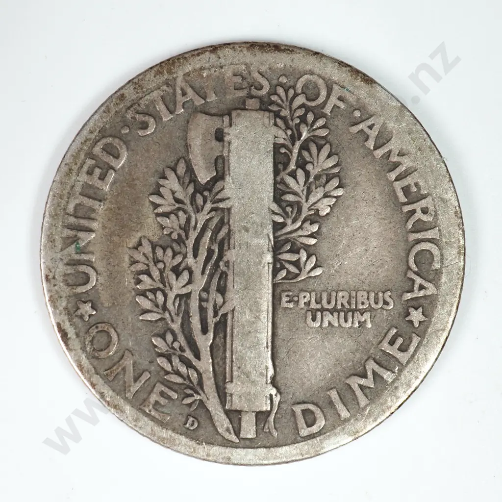 Mercury Dime: 1917 D - Fine. C.V USD $18 ( NZD $30 ) Image 1++
