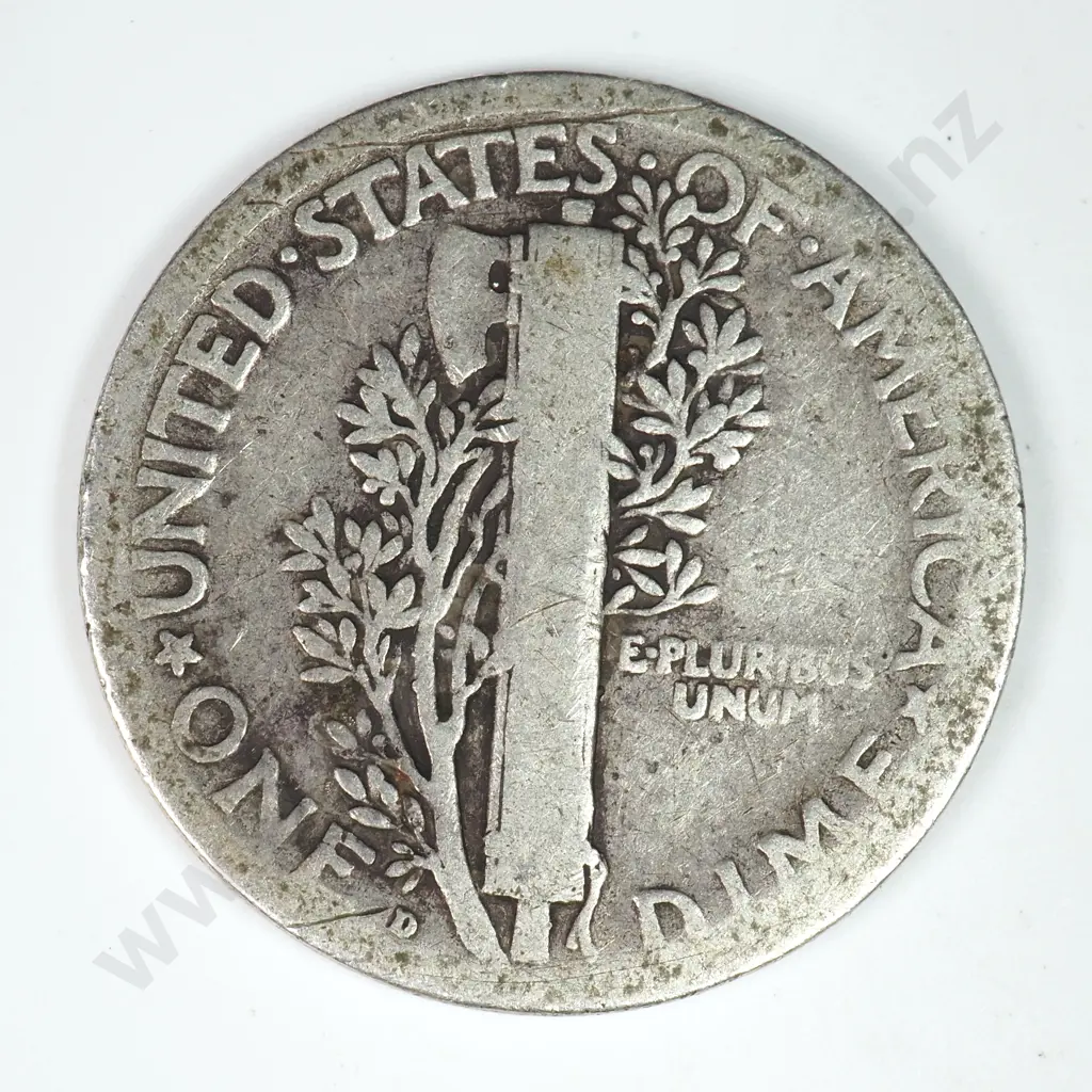 Mercury Dime: 1921 D - Very Good. C.V USD $167 ( NZD $290 ) Image 1++
