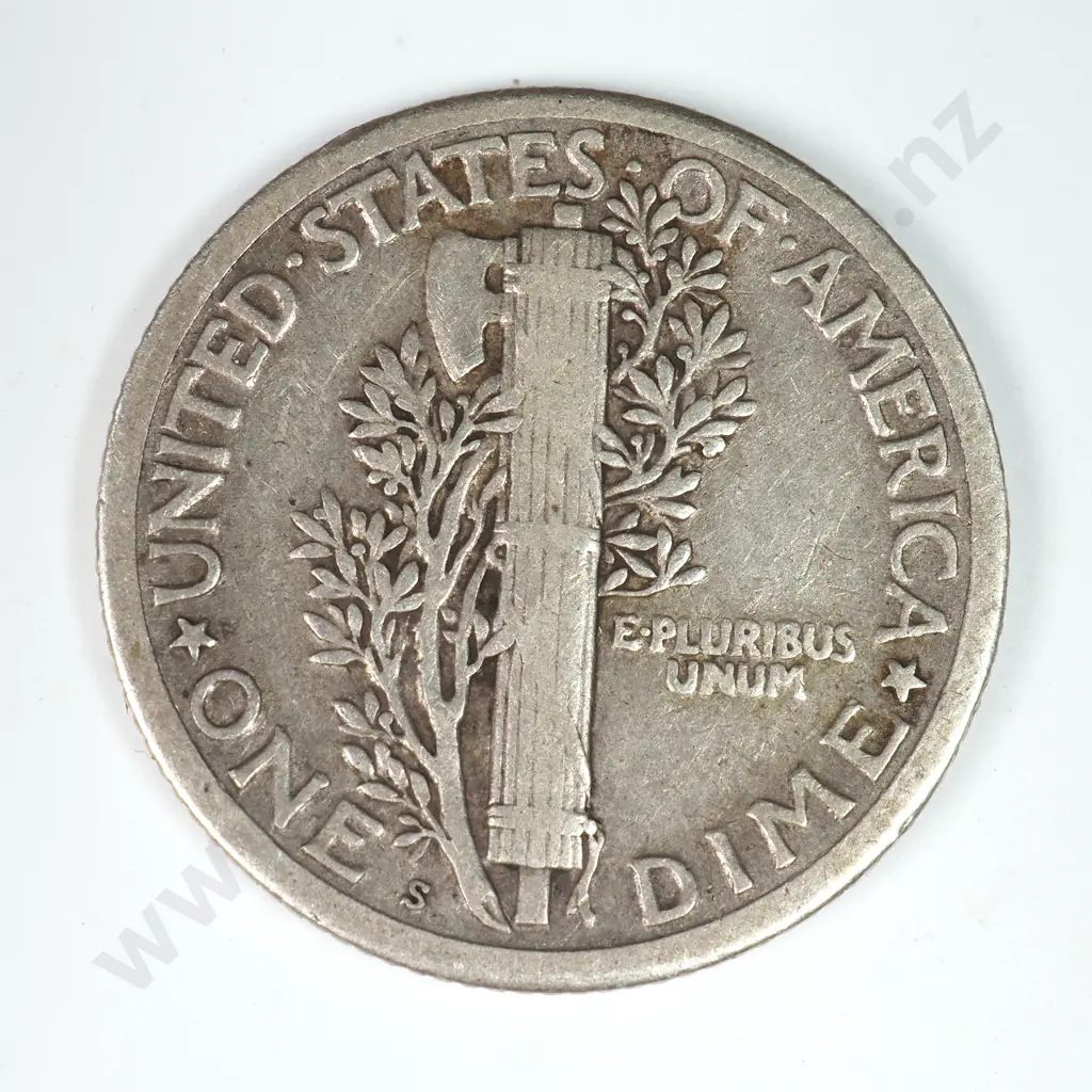Mercury Dime: 1923 S - Very Fine. C.V USD $26 ( NZD $45 ) Image 1++