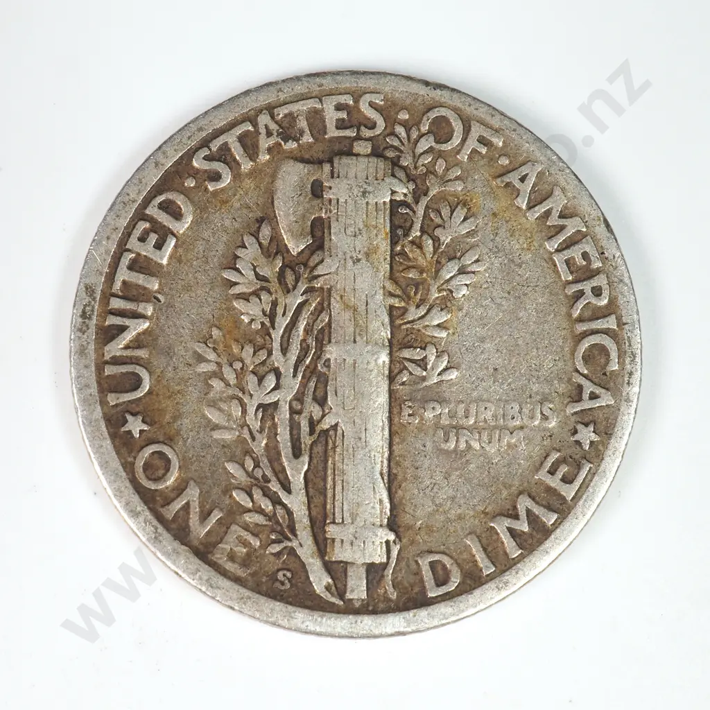 Mercury Dime: 1925 S - Very Fine. C.V USD $26 ( NZD $45 ) Image 1++