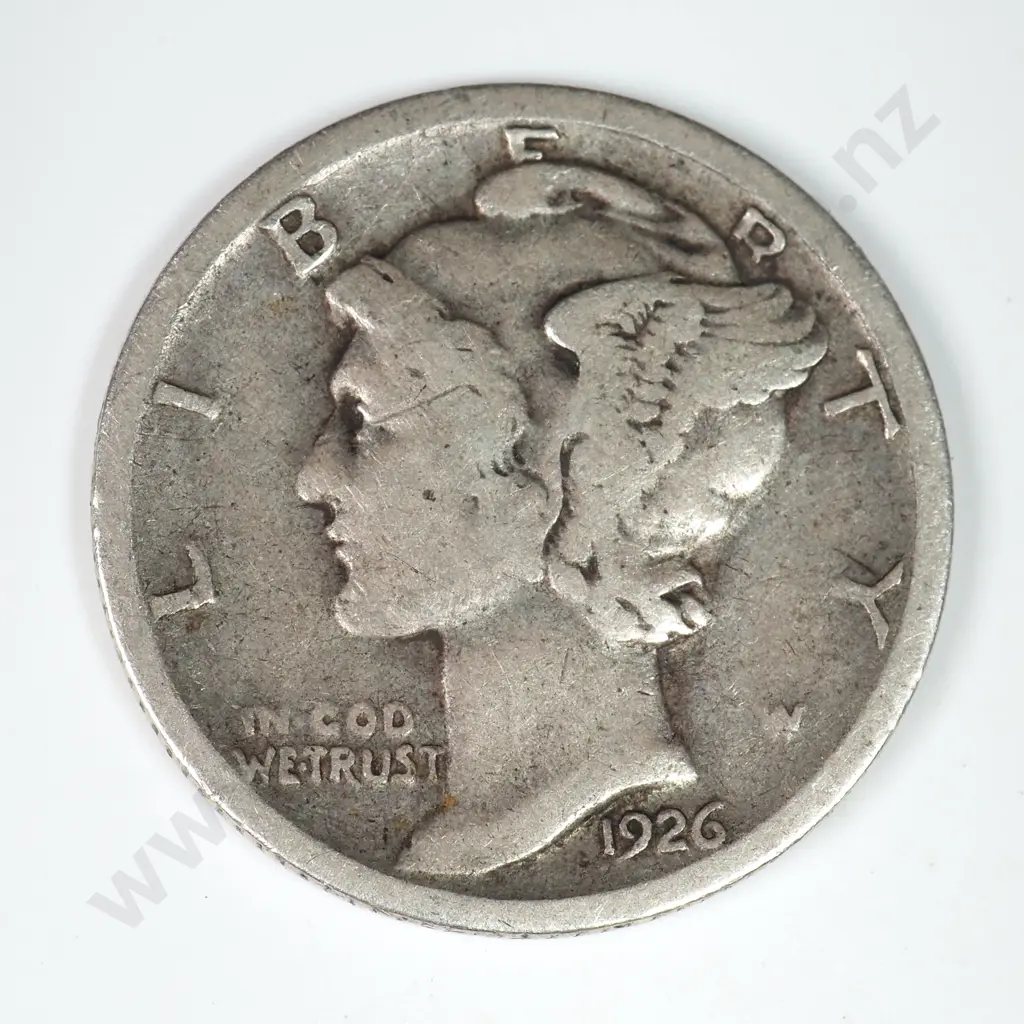 Mercury Dime: 1926 S - Fine. C.V USD $36 ( NZD $60 ) Image 1++