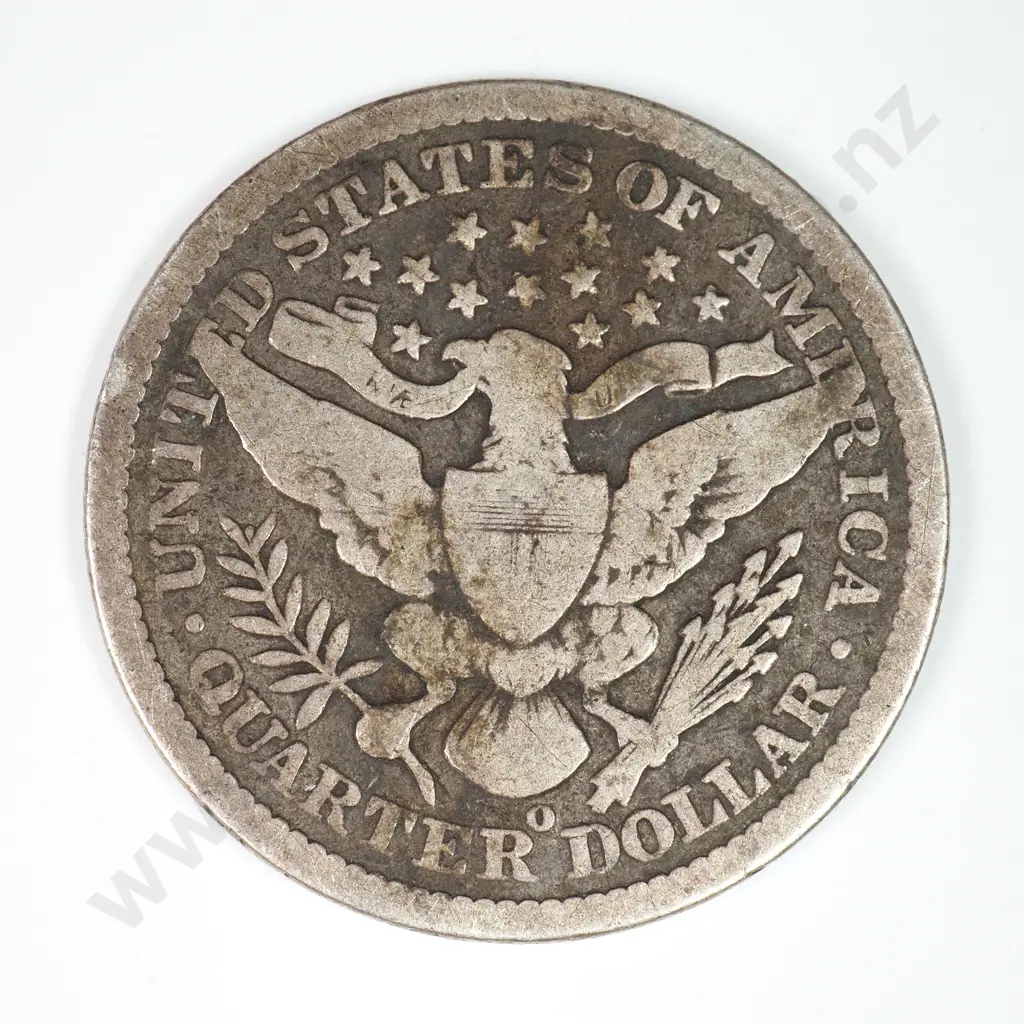 Barber Quarter Dollar: 1893 O - Very Good. C.V USD $29 ( NZD $50 ) Image 1++