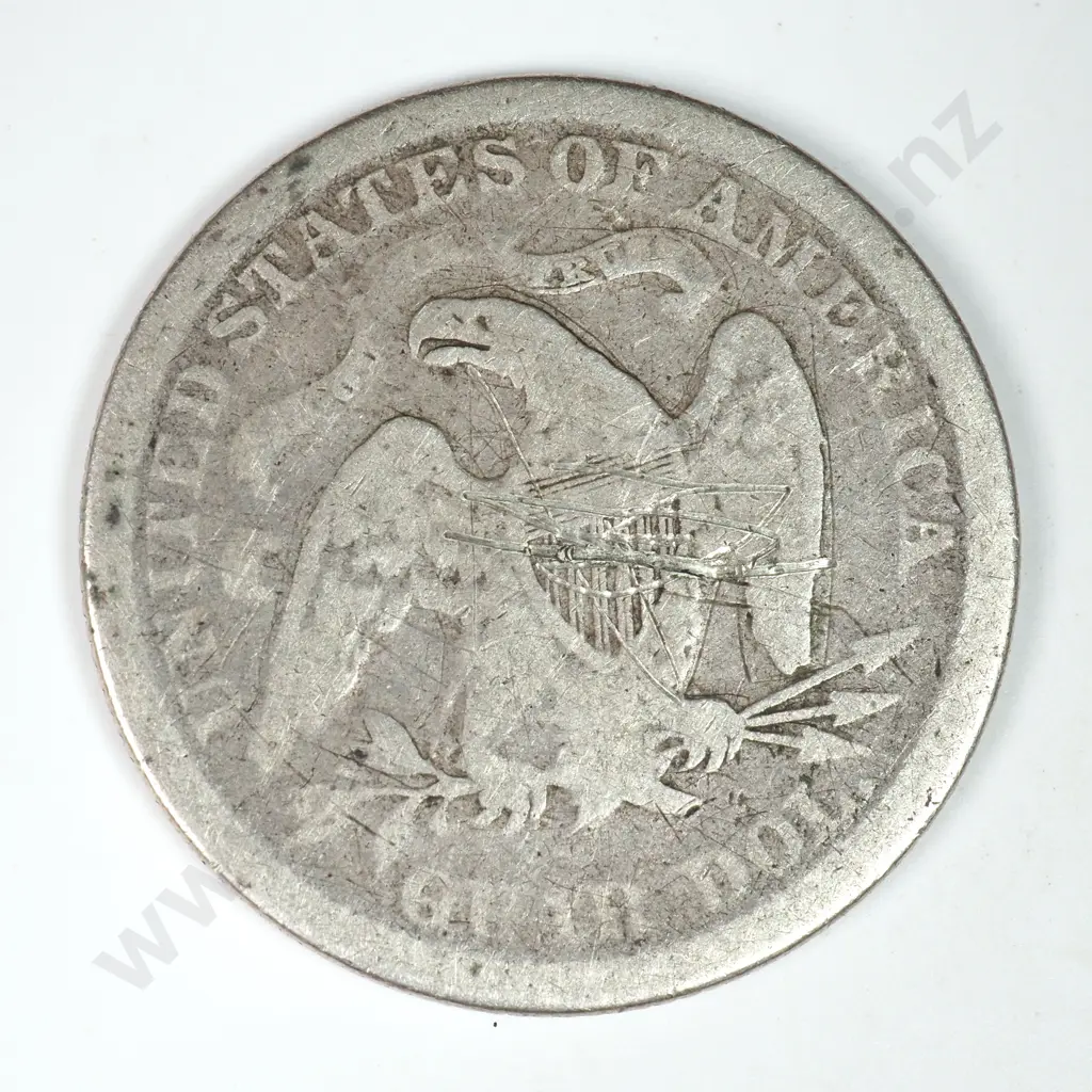 Capped Bust & Seated Liberty Quarter Dollar: 1873 - Reverse Scratches Else Very Good Image 1++