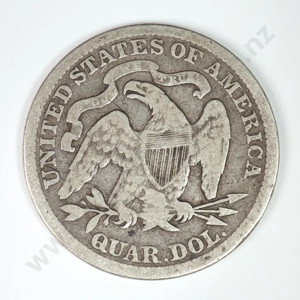 Capped Bust & Seated Liberty Quarter Dollar: 1891 - Fine. C.V USD $60 ( NZD $105 ) Image 1++