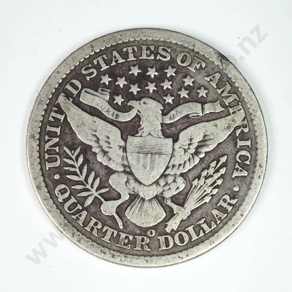 Barber Quarter Dollar: 1899 O - Fine. C.V USD $53 ( NZD $90 ) Image 1++