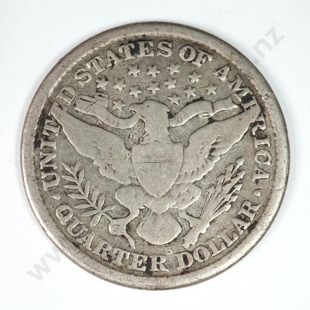 Barber Quarter Dollar: 1899 S - Very Good. C.V USD $79 ( NZD $135 ) Image 1++