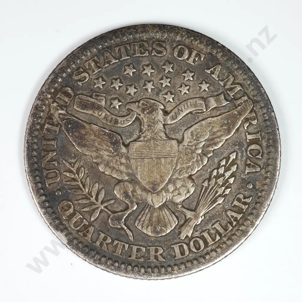 Barber Quarter Dollar: 1900 - Dark Very Fine. C.V USD $66 ( NZD $115 ) Image 1++