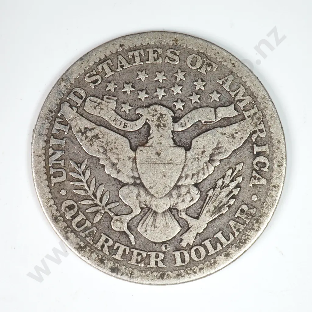 Barber Quarter Dollar: 1900 O - Very Good. C.V USD $48 ( NZD $85 ) Image 1++