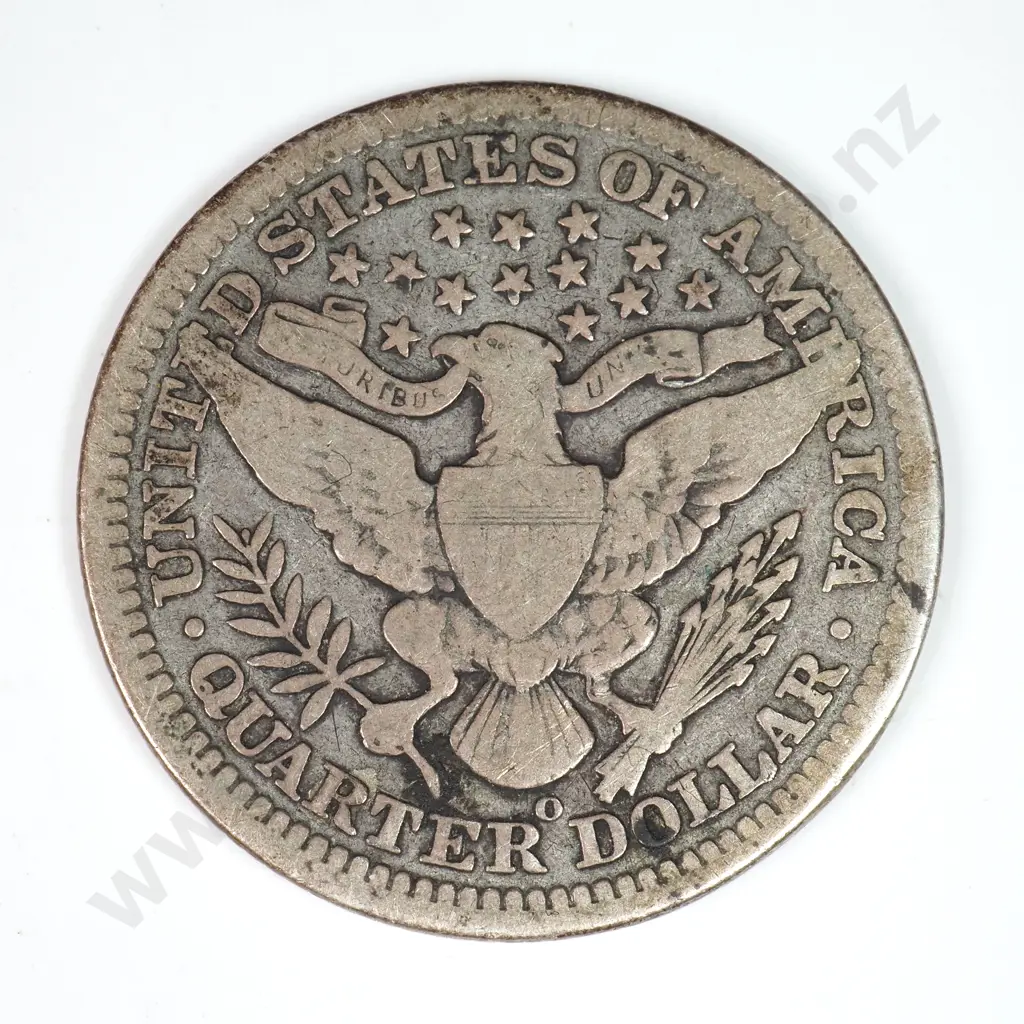 Barber Quarter Dollar: 1907 O - Very Good. C.V USD $25 ( NZD $45 ) Image 1++