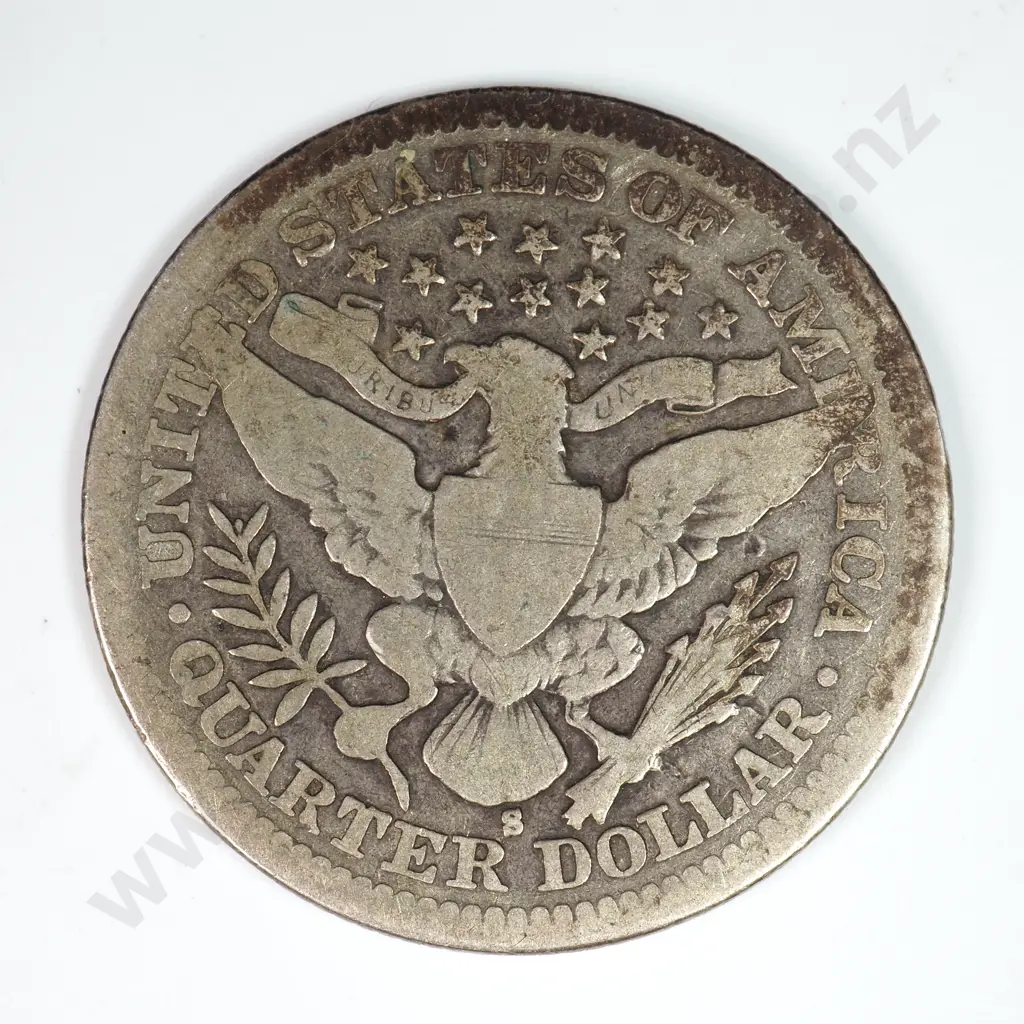 Barber Quarter Dollar: 1911 S - Very Good. C.V USD $25 ( NZD $45 ) Image 1++