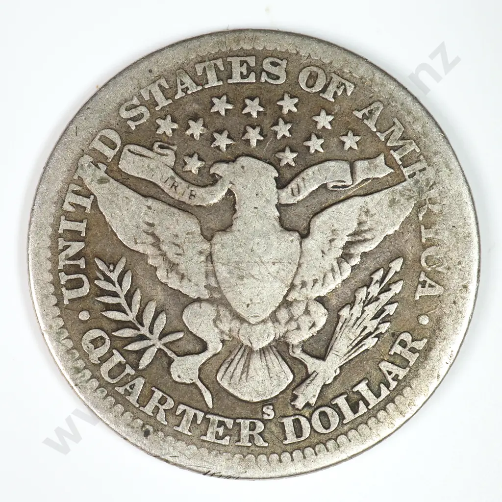 Barber Quarter Dollar: 1912 S - Very Good. C.V USD $53 ( NZD $90 ) Image 1++