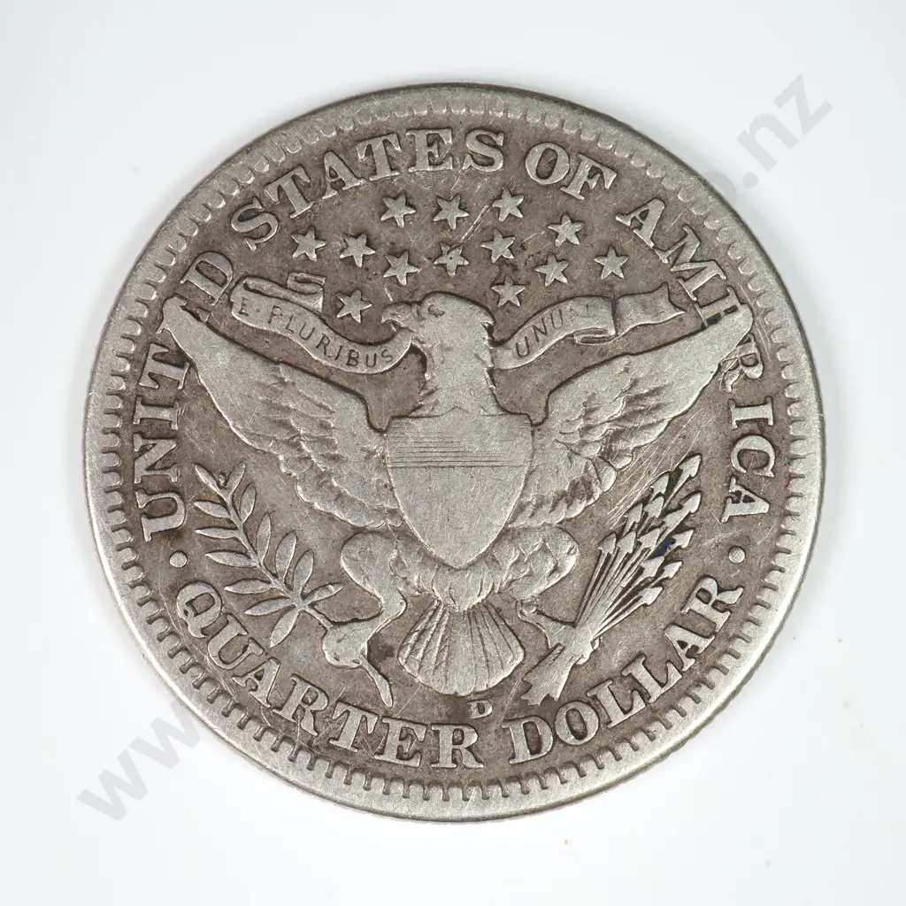 Barber Quarter Dollar: 1913 D - Very Fine. C.V USD $83 ( NZD $145 ) Image 1++