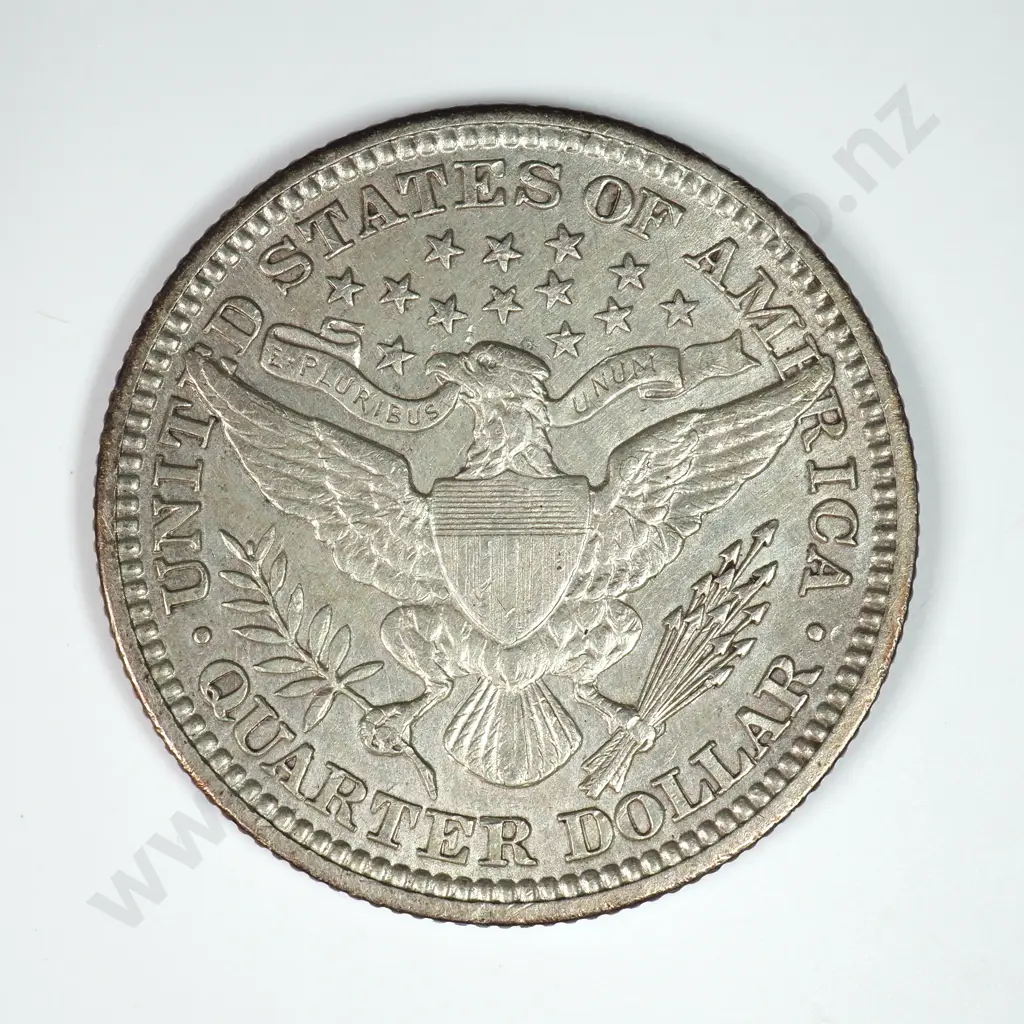 Barber Quarter Dollar: 1915 - Extremely Fine. C.V USD $91 ( NZD $160 ) Image 1++