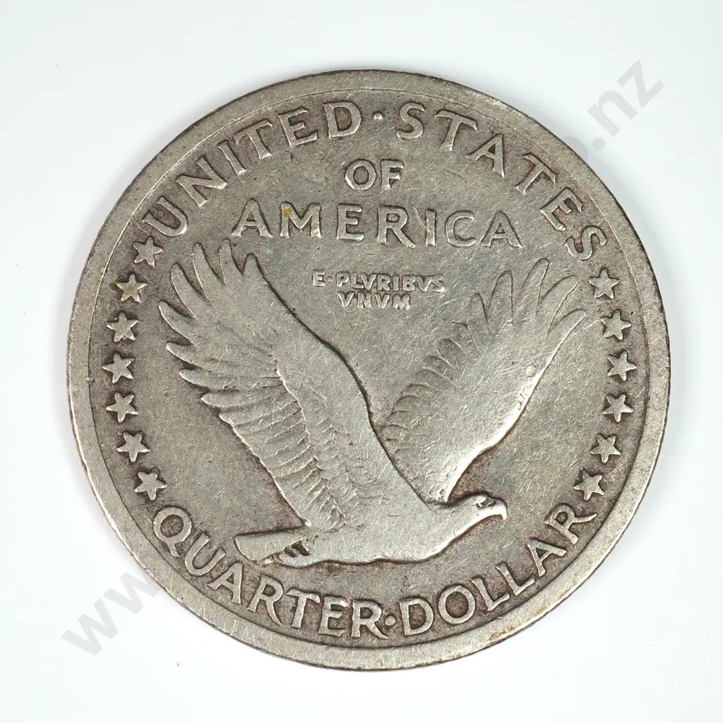 Standing Liberty Quarter Dollar: 1917 Type I - Fine. C.V USD $71 ( NZD $125 ) Image 1++