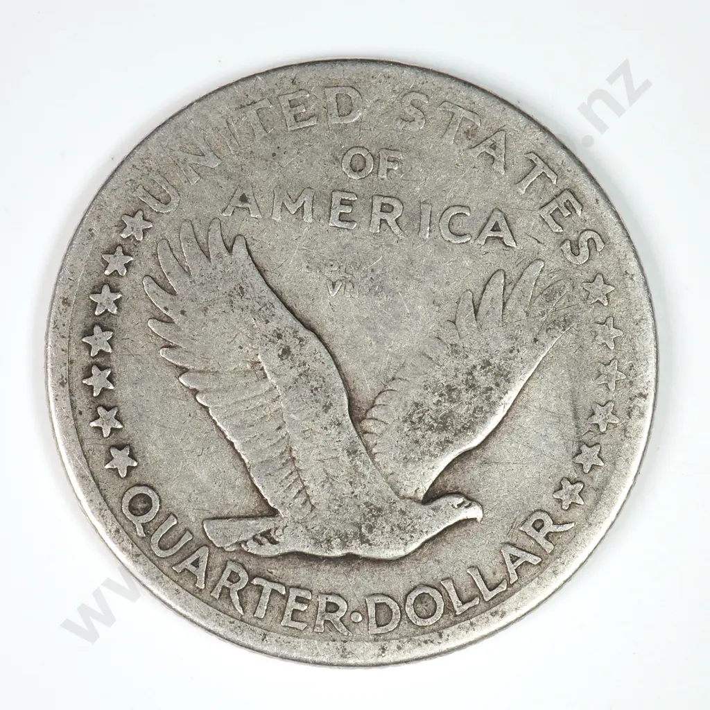 Standing Liberty Quarter Dollar: 1917 S Type I - Rim Bruise Else Very Good. Image 1++