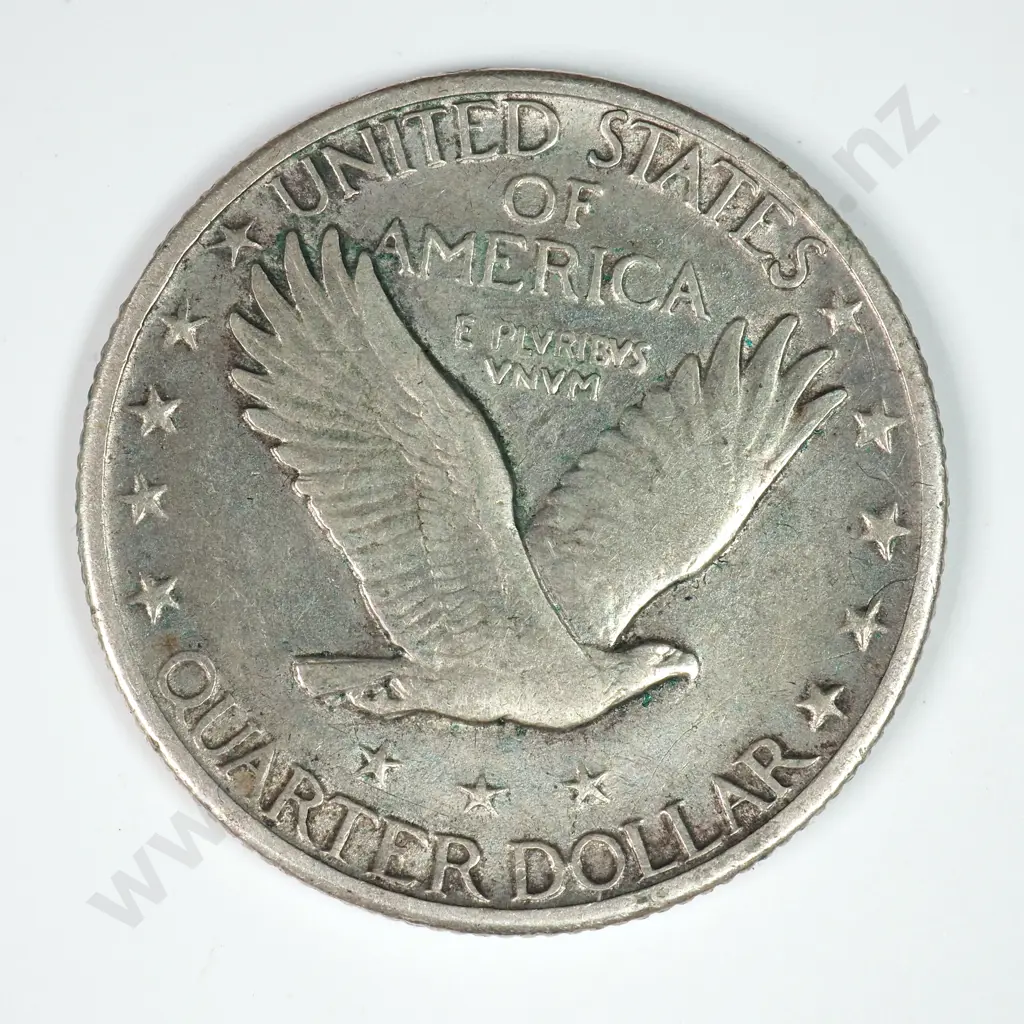 Standing Liberty Quarter Dollar: 1917 Type II - Very Fine. C.V USD $79 ( NZD $135 ) Image 1++