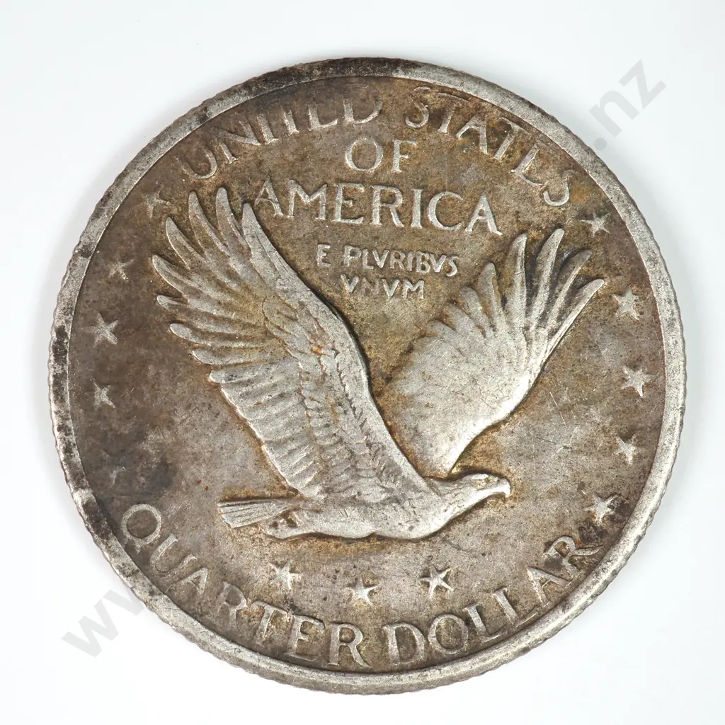 Standing Liberty Quarter Dollar: 1918 - Dirty Very Fine. C.V USD $53 ( NZD $90 ) Image 1++