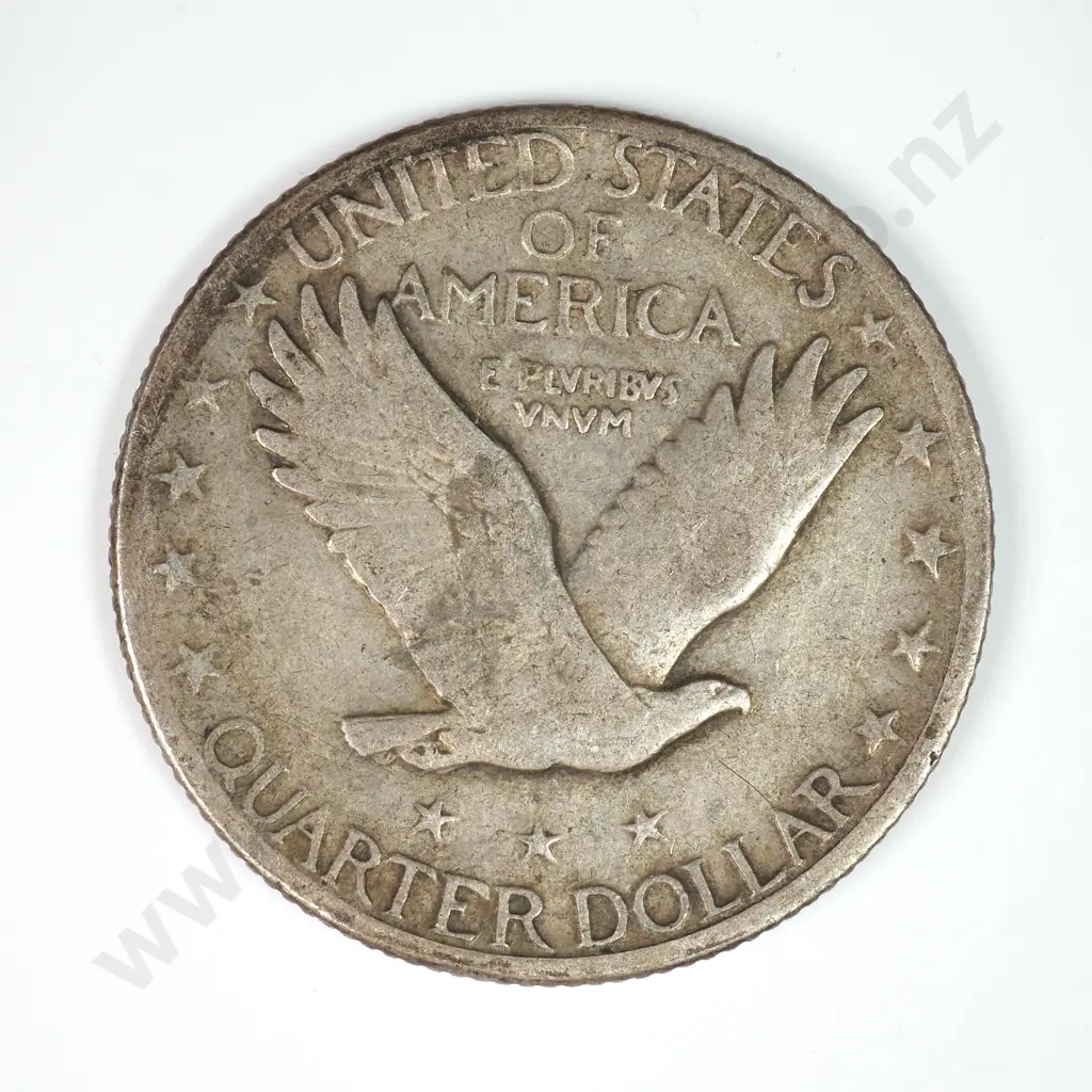 Standing Liberty Quarter Dollar: 1918 D - Fine. C.V USD $83 ( NZD $145 ) Image 1++