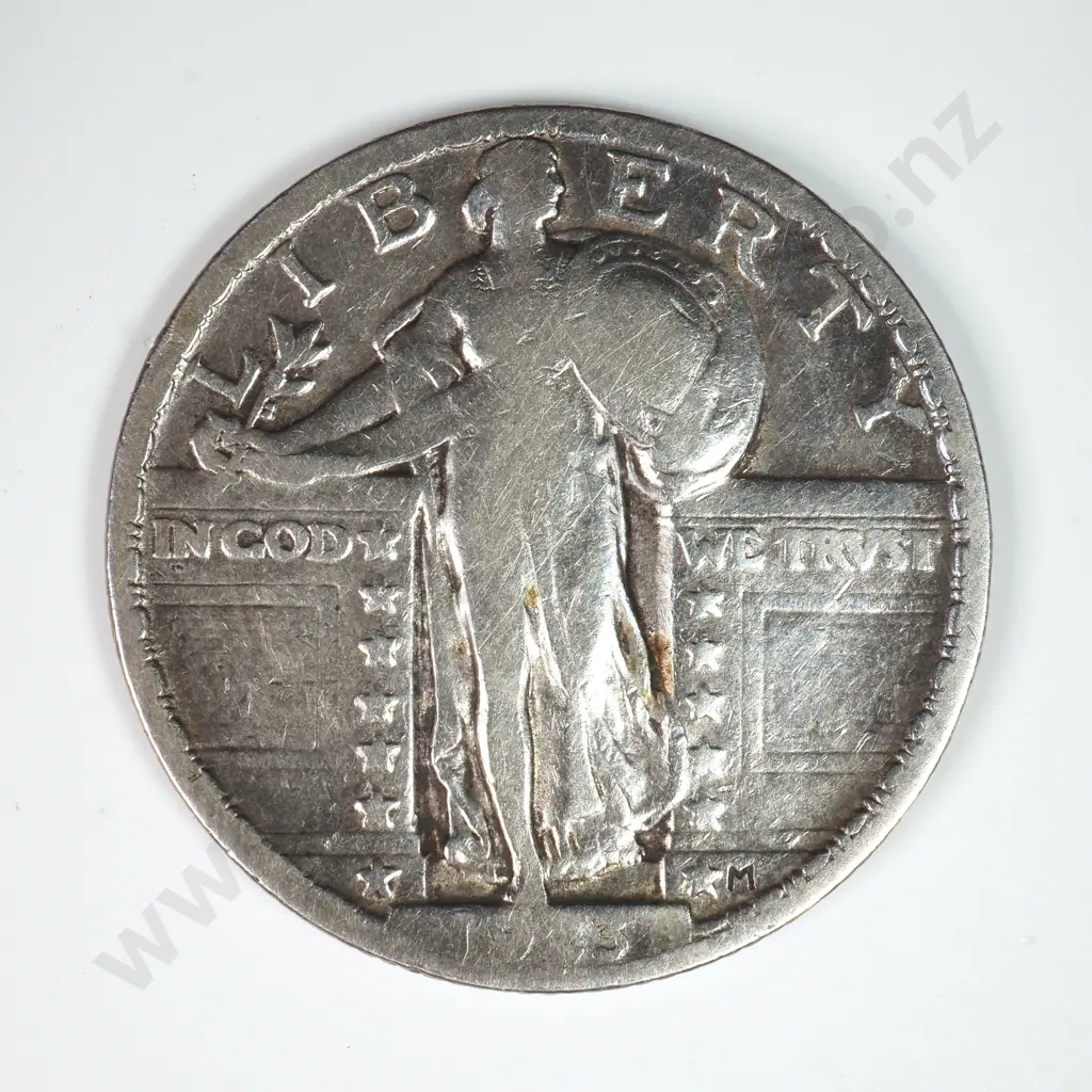 Standing Liberty Quarter Dollar: 1923 - Very Good. C.V USD $32 ( NZD $55 ) Image 1++