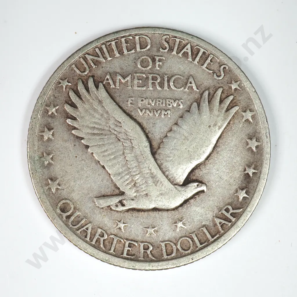 Standing Liberty Quarter Dollar: 1924 - Fine. C.V USD $36 ( NZD $60 ) Image 1++