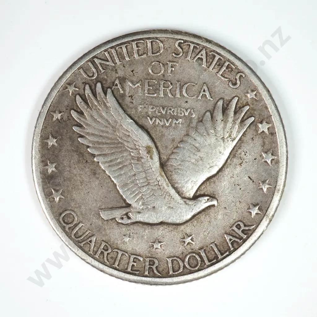 Standing Liberty Quarter Dollar: 1924 S - Very Fine. C.V USD $79 ( NZD $135 ) Image 1++