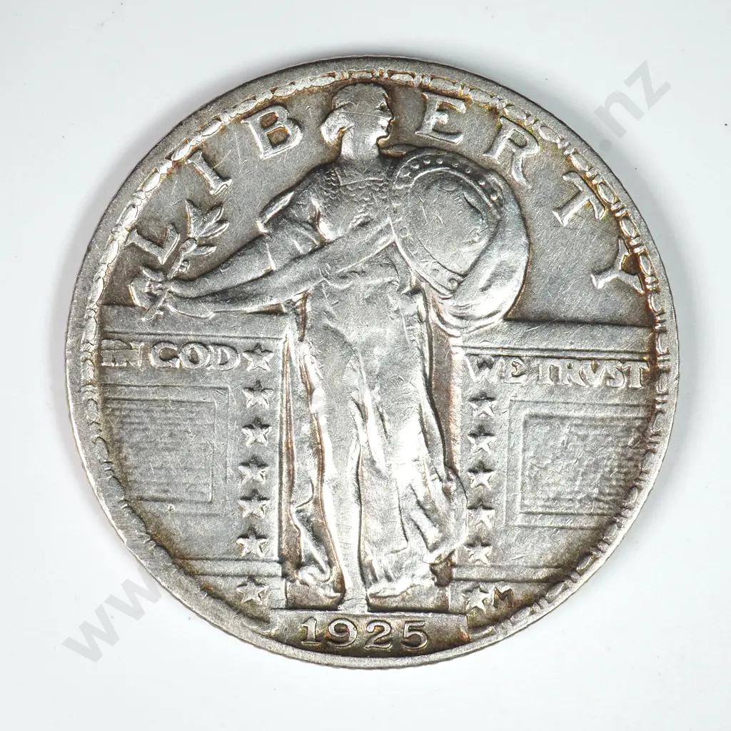 Standing Liberty Quarter Dollar: 1925 - Extremely Fine. C.V USD $60 ( NZD $105 ) Image 1++