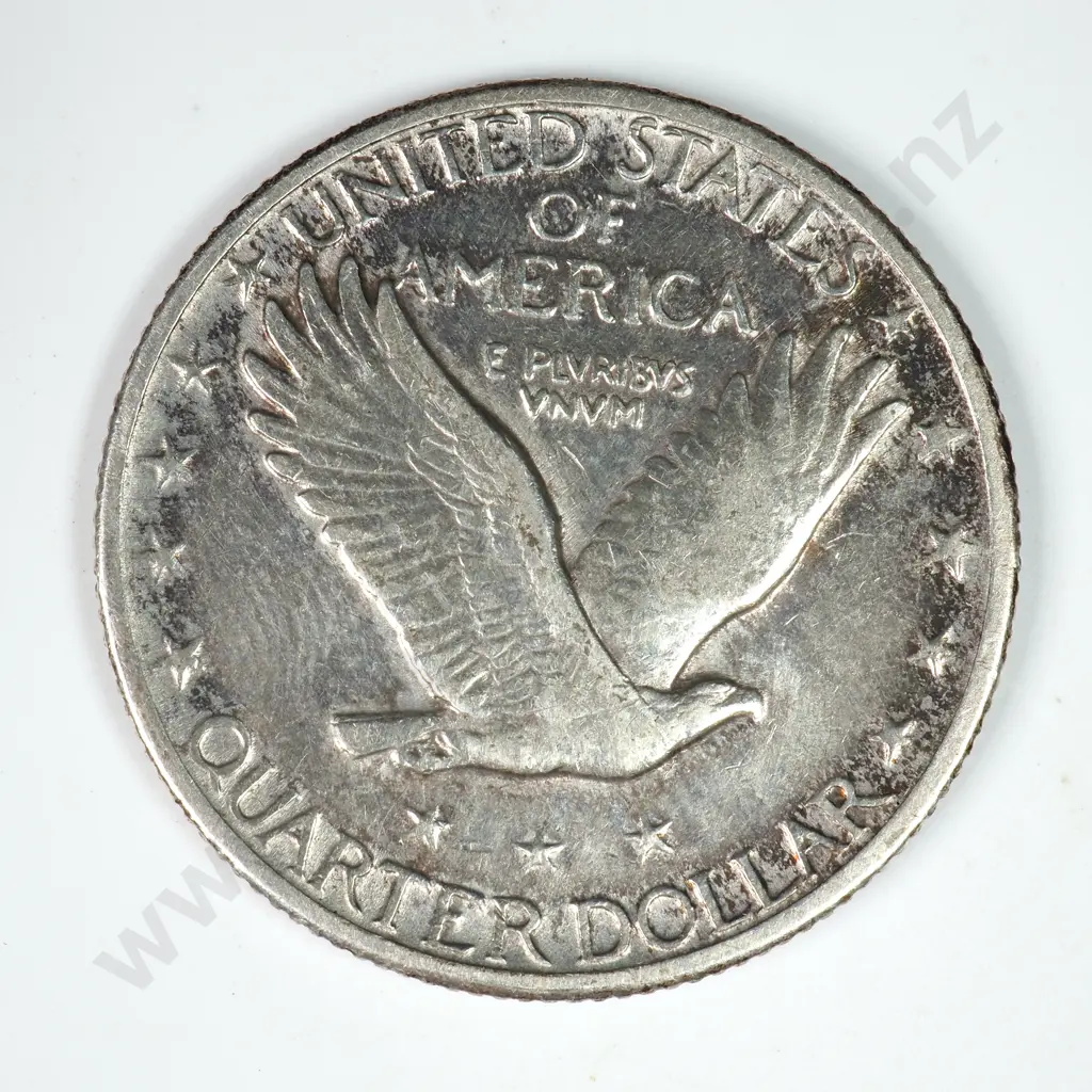 Standing Liberty Quarter Dollar: 1927 - Very Fine. C.V USD $31 ( NZD $55 ) Image 1++