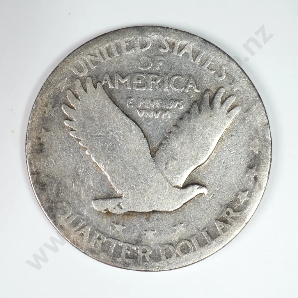 Standing Liberty Quarter Dollar: 1927 - Good. C.V USD $29 ( NZD $50 ) Image 1++