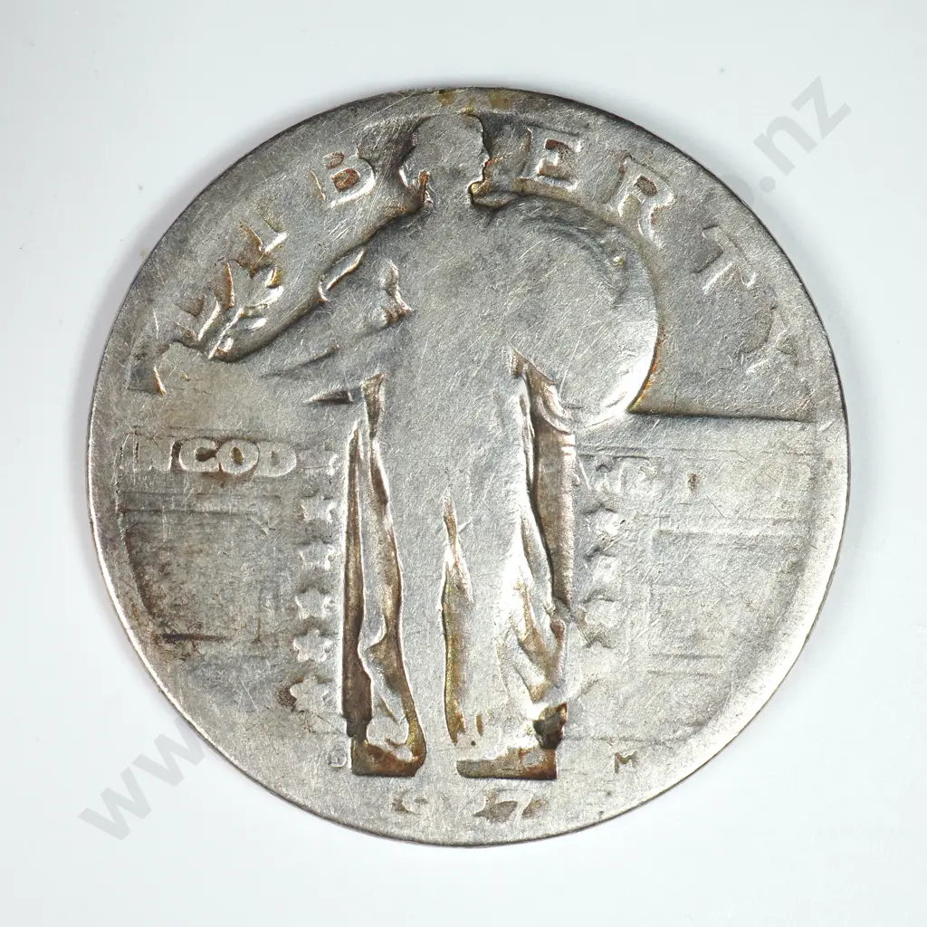 Standing Liberty Quarter Dollar: 1927 - Good. C.V USD $29 ( NZD $50 ) Image 1++