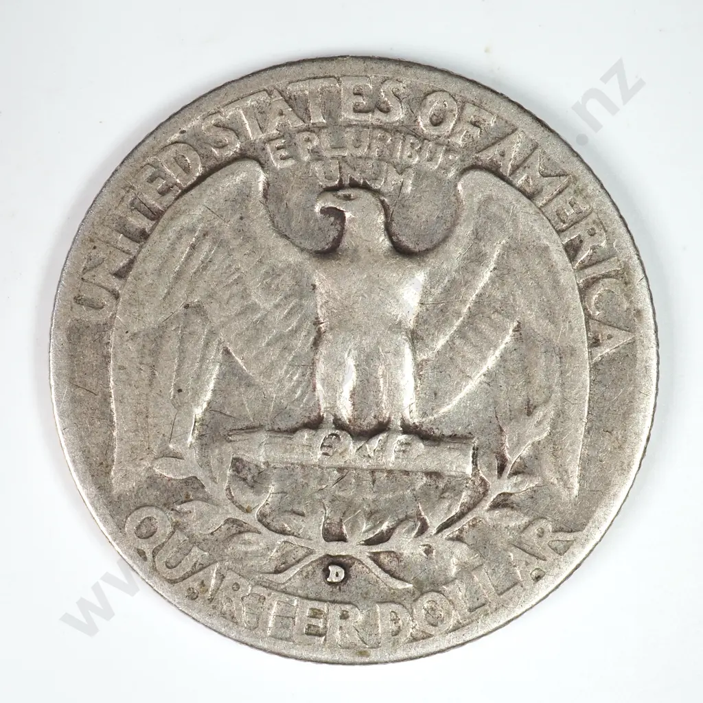 Washington Quarter Dollar: 1934 D - Very Fine. C.V USD $25 ( NZD $45 ) Image 1++