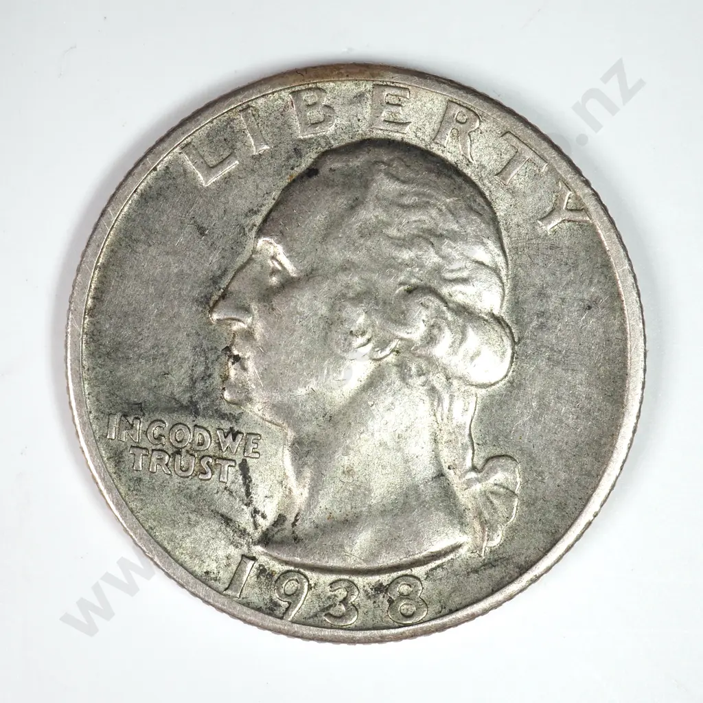 Washington Quarter Dollar: 1938 S - Extremely Fine. C.V USD $44 ( NZD $75 ) Image 1++